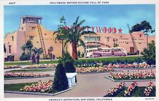 Hollywood Motion Picture Hall of Fame San Diego California Linen Postcard picture