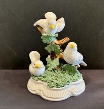 Vintage Porcelain 3 Doves On Holly Branch Made In Italy 5”x4”x6.5” Signed GL/5 picture