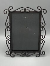 Vintage Fetco Black Wrought Iron 5x7 Picture Frame Metal Scrolls picture