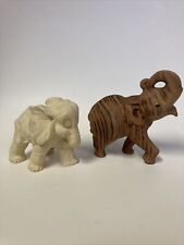 VTG Elephant Sculpture Figurines Lot/2 Sculpture A. Santini Italy & 1 Unbranded picture