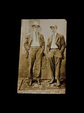 1900s Men Dressed Watch Fobs Rppc Photograph Postcard picture