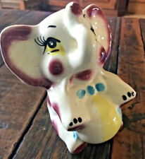 Vintage Elephant Figurine Ceramic Seated w/Ball Cute Nursery Decor Piece picture