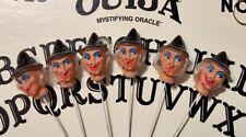 6 Vintage Rubber Witch Doll Head Picks Halloween Crafts picture