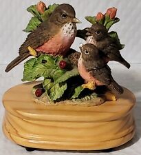 Carlton Cards VTG American Robin Figurine Music Box The Wind Beneath My Wings picture