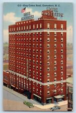 Greensboro North Carolina NC Postcard King Cotton Hotel Building 1945 Vintage picture