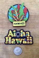 Two VTG Colorful Embossed State of Hawaii Rubber Refrigerator Magnets picture