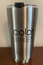 Color Street Silver Cup 7 Inches Tall With Vented Lid Hot & Cold Beverages-used picture