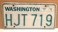 1980s WASHINGTON License Plate -- HJT 719 picture