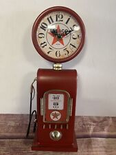 New Red Texaco Gasoline Gas Pump Replica Clock 13.5” Tall SAME DAY FAST SHIPPING picture