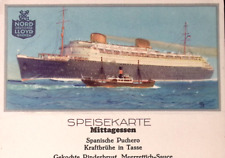 1931 SS Eurpoa Cruise Dinner Menu Nord Deutscher Lloyd Bremen German English picture