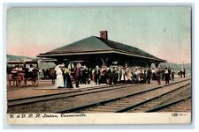 c1910's U. & D. R. R. Railroad Train Station Depot Tannersville NY Postcard picture