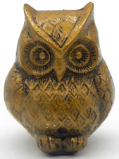 Vintage Solid Brass Antique Gold Small Owl 4