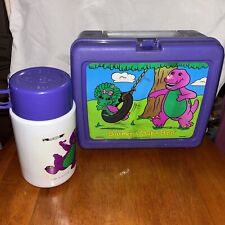 Vintage 1992 Barney & Baby Bop Purple Lunch Box With Thermos H3 picture