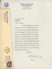 Earl Warren JSA Signed 1943 Letter Autograph picture