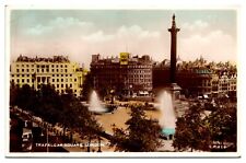 RPPC 1955 Trafalgar Square, Advertising, Colorized, London, England Postcard picture
