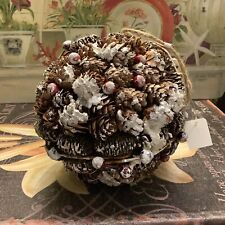 Trimsetter By Dillards~NEW/NIP Berry Pinecone Ball~4.7” Round~FREE SHIPPING~ picture