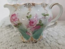 Reduced ANTIQUE CREAMER W/PINK ROSES COTTAGE CHIC picture