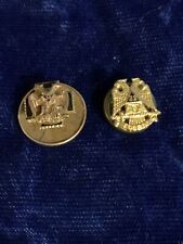 2 Masonic 32nd Scottish Rite Degree  Double Eagle Lapel Pins picture