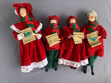 Christmas Carolers  Figurines 9”-12” Plastic Vintage Family Holiday Decor picture