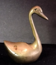 Vintage Brass Swan Figurine 3