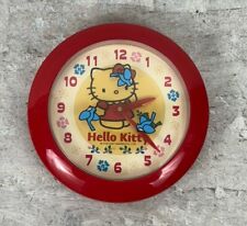 Hello Kitty Wall Clock Vintage 01-Blue Birds Move, Sanrio Mechanical clock Used picture
