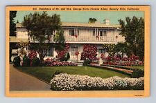 Beverley Hills CA-California, Residence Mr Mrs George Burns, Vintage Postcard picture