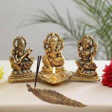Laxmi Ganesh Saraswati Idol Decorative Platter Diya Agarbatti Stand Diwali Gift picture