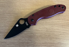 Spyderco Para 3 Lightweight /Red FRN /4V DLC Blade /Discontinued Exclusive picture