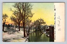 New York City NY, Winter Scene Bronx River, Antique Vintage Souvenir Postcard picture