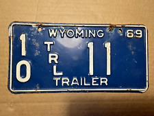 1969 WYOMING Trailer License Plate # 10- 11  Nice Original Low Number picture