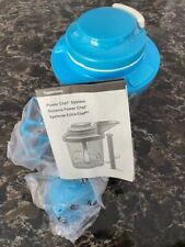 Tupperware Power Chef Pull Cord System Chop Mix Blue w/ Whisk, Blade & Funnel picture