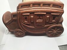 Vintage Ceramic Western Stage Coach Potted Plant Holder 6.25
