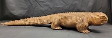 Large Carved Wooden Iguana Lizard Statue Sculpture Art Decor Tropical 22 inch picture