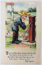 Vintage Comic Postcard Guy at Water Pump with Dog Duck Epi Gram 1917 picture