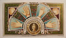 RARE Victorian Trade Card BARBOUR'S Irish Flax Thread PALMISTRY Occult c1880s picture