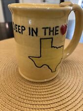 Rare Coffee Mug Deep In The Heart Of Texas Bluebonnet Mug Ceramic Pottery picture