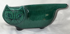 Vintage MCM Baldelli Green Colored  Cat Bank Italian Ceramic Signed #806 picture