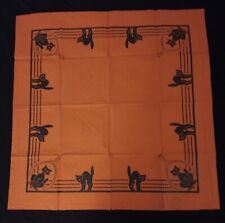 Vintage/Antique 1920s 1930s Halloween Crepe Paper Tablecloth Black Cats 35