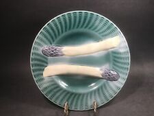 Antique Majolica Asparagus and Basketweave Plate c1800's picture