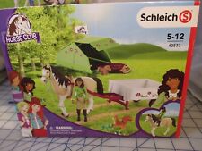 SCHLEICH Horse Club Sarah Pull Cart Wagon Tent & Animals Dog Playset #42533 NEW picture