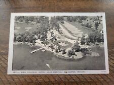 Postcard IN Indiana Rochester Colonial Hotel Lake Manitou Aerial View picture