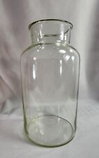 ANTIQUE Early Farmhouse American Glass Blown in Mold BUBBLES Wide Mouth Vase Jar picture