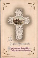 Vintage Winsch EASTER Embossed Postcard Cross 