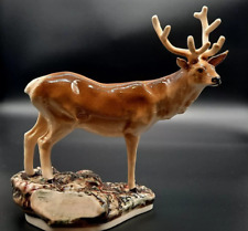 Statue Red Deer Porcelain Stands Up Home Decor Nice Vintage Iocation Rare Art picture