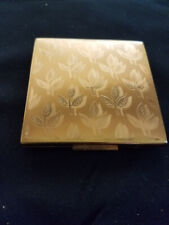 Vintage Ladies Compact - Elgin American - Gold Colored Leaf Pattern (1000865) picture