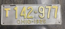 1925 Ohio Truck License Plate #T 142-977 Vintage Automobile Memorabilia Man Cave picture