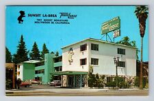 Hollywood CA-California, Sunset La-Brea Travelodge, Advertising Vintage Postcard picture