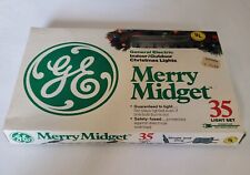 Vintage GENERAL ELECTRIC MERRY MIDGET Multicolor CHRISTMAS LIGHTS 35 count picture