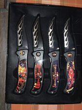 Set Of 4 Chopper Motorcycle Folding Knives picture