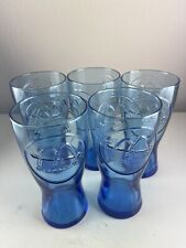 Set Of 5 VINTAGE 1961 MCDONALD'S GOLDEN ARCHES DRINK GLASSES CUP BLUE COLLECTOR picture